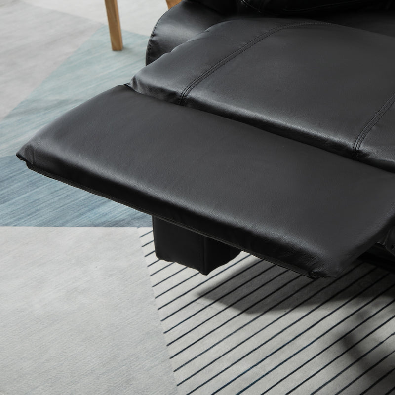 Poltrona Relax Reclinabile Manuale 100x89x100 cm in in Similpelle Nero-9