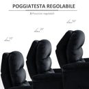 Poltrona Relax Manuale Reclinabile 85x95x104 cm in Tessuto Nero-5