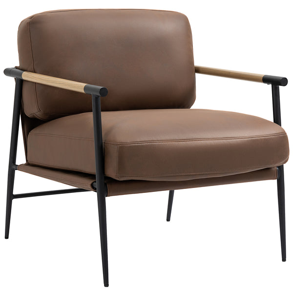 Gepolsterter Sessel 72x76x80 cm aus braunem Kunstleder acquista