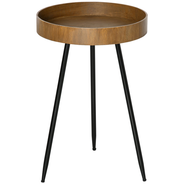 acquista Couchtisch Ø40,6x61,5 cm aus Holz und braunem und schwarzem Stahl