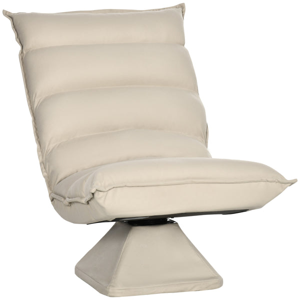 Gepolsterter Sessel 62 x 62 x 95 cm aus beigem Mikrofaserstoff sconto