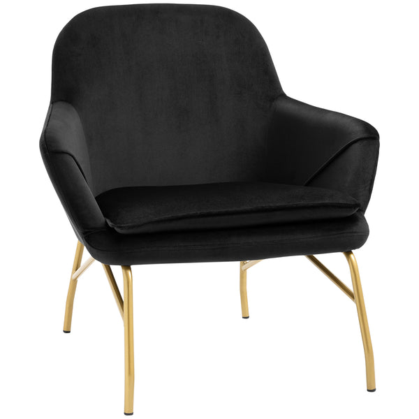 Gepolsterter Sessel 74 x 68 x 77 cm in Stoff mit schwarzem Samteffekt sconto