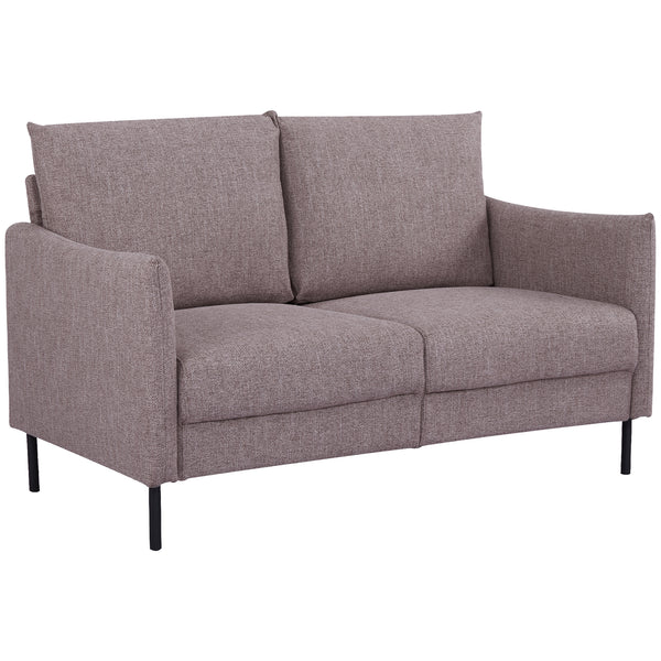 online 2-Sitzer-Sofa 138 x 83 x 85 cm, Stoff in Kaffee-Leinen-Optik