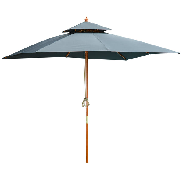 prezzo Grauer Sonnenschirm aus Bambus 3x3m