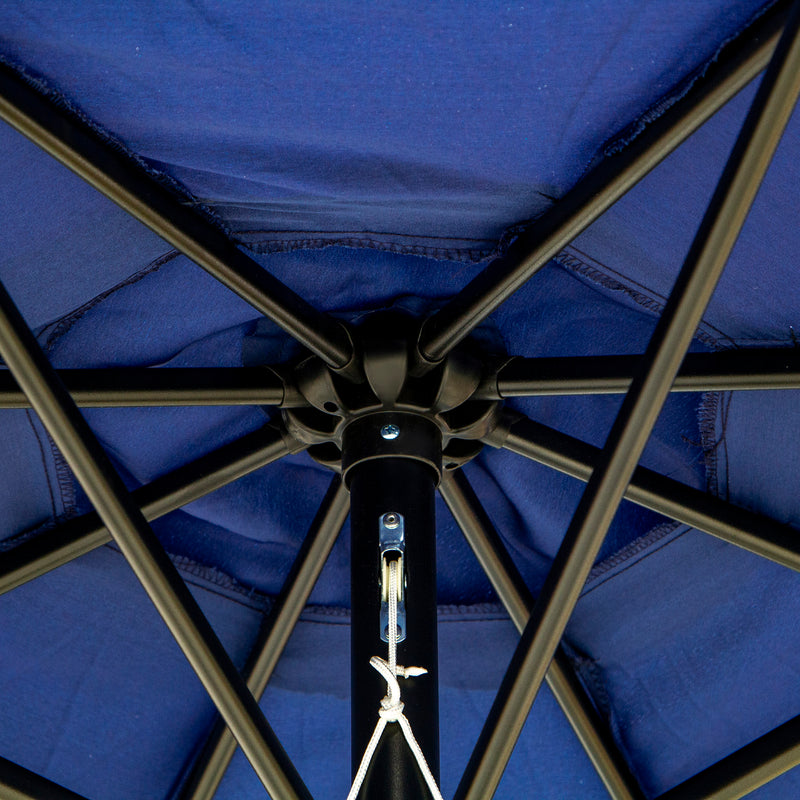 Ombrellone da Giardino Ø300 cm in Metallo e Poliestere Blu-9