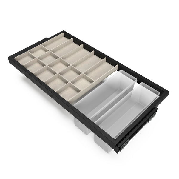 online Kit Cassetto Organizzatore e Telaio per Armadio 900 mm in Alluminio e Plastica Emuca Nero