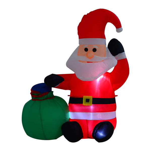 sconto LED Light Aufblasbarer Weihnachtsmann aus Polyester mit Ventilator 70x45x120 cm
