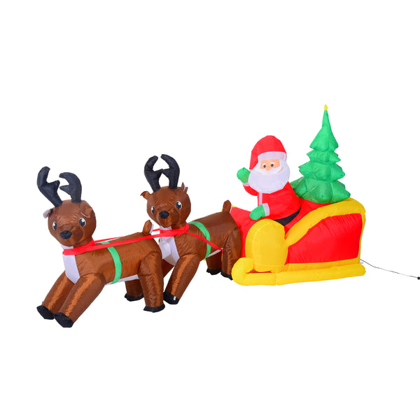 online Weihnachtsmann mit Rentier Aufblasbare LED 210x80x120 cm