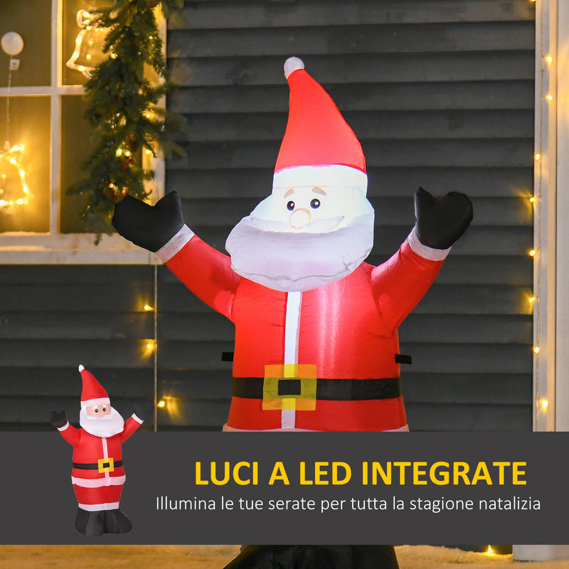 Babbo Natale Gonfiabile Luminoso con Luci LED 80x40x120 cm -4
