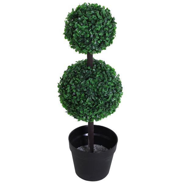 prezzo Buchsbaum-Kunstpflanze Zwei Kugeln Ø23x67 cm mit grünem Topf