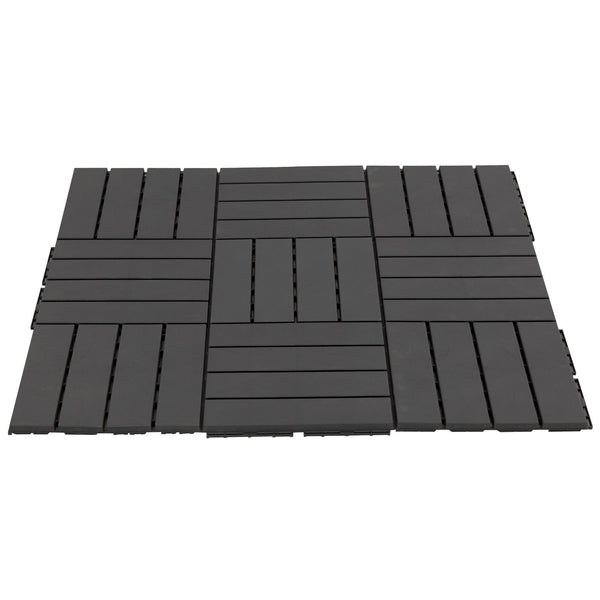 Set mit 9 ineinandergreifenden Fliesen in Holzoptik 30 x 30 x 2 cm Black Deck acquista