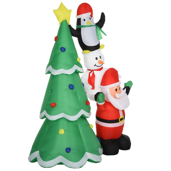 online Aufblasbarer Weihnachtsmann 170x115x243 cm mit Pinguin und Schneemann für Outdoor