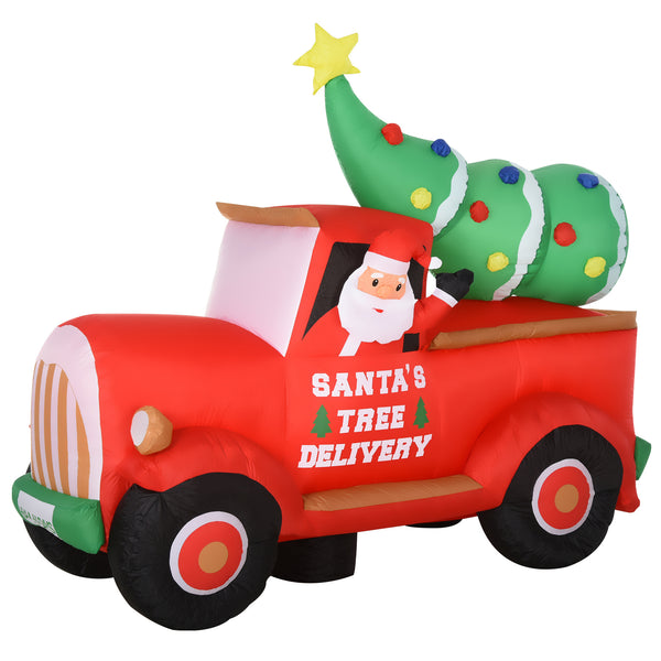 acquista Weihnachtsmann mit LKW und aufblasbarem Baum 215 x 102 x 180 cm mit LED-Leuchten