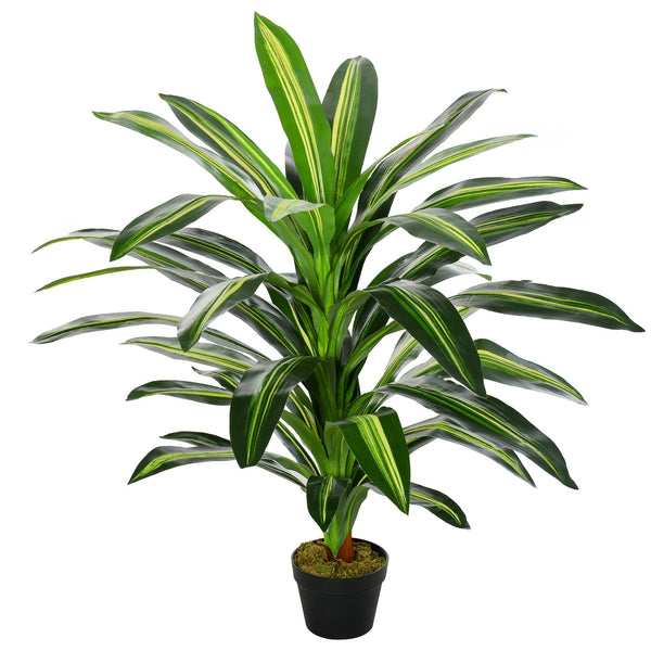 Kunstpflanze Dracena H110 cm mit grünem Topf prezzo