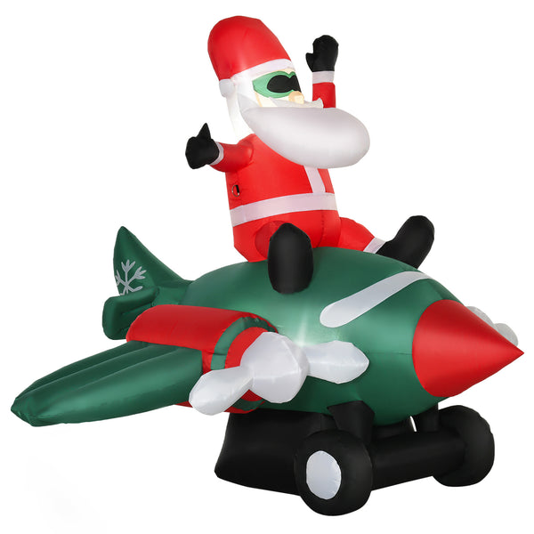 Aufblasbarer Weihnachtsmann H160 cm mit mehrfarbigen LED-Flugzeuglichtern acquista