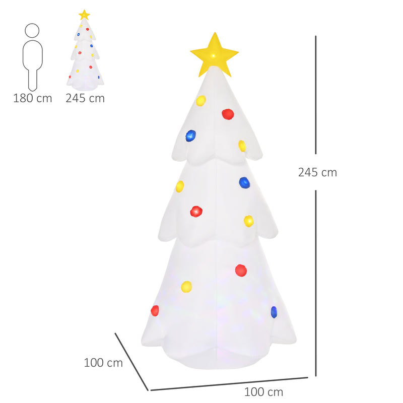 Albero di Natale Gonfiabile H245 cm con Luci LED Bianco-3