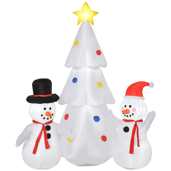 sconto Aufblasbarer Weihnachtsbaum H185 cm mit weißen Schneemännern