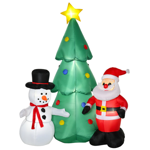 Aufblasbarer Weihnachtsbaum H185 cm mit Schneemann und Weihnachtsmann online