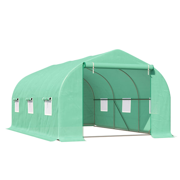 Gartengewächshaus mit Satteldach aus PE und Stahlrohren Dunkelgrün 4,5x3x2m online
