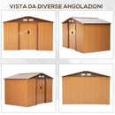 Casetta Box da Giardino in Lamiera Ocra 277x191x192 cm -3
