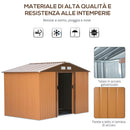 Casetta Box da Giardino in Lamiera Ocra 277x191x192 cm -4