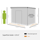Casetta Box da Giardino 255x133x182 cm in Acciaio Verde-3