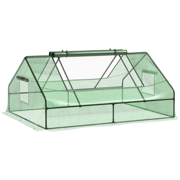 Gartengewächshaus mit Rolltüren 180 x 140 x 80 cm aus Stahl und grünem PE online