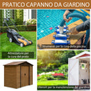 Casetta Box da Giardino 152x235,7x208,7 cm Acciaio Effetto Legno-6