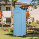 Casetta Box da Giardino in Legno Azzurro 77x54.2 cm -8