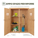 Casetta Box da Giardino 127,5x50x164 cm in Legno Naturale-4
