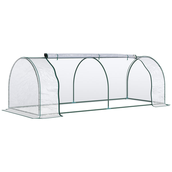 acquista Gartengewächshaus mit Flügeltüren 250 x 100 x 80 cm aus Stahl und transparentem PVC