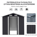 Casetta Box da Giardino Porta Utensili 200x150x190 cm in Acciaio Zincato Nero-4
