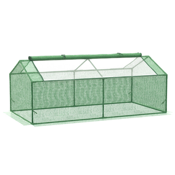 sconto Mini-Gewächshaus 180 x 90 x 70 cm aus grünem Polyethylen