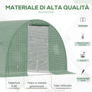 Serra a Tunnel 450x300x200 cm Porta Avvolgibile e 6 Finestre Verde-4