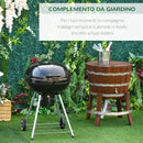 Barbecue a Carbone Carbonella Coperchio Termometro e Doppia Griglia in Metallo Nero -4