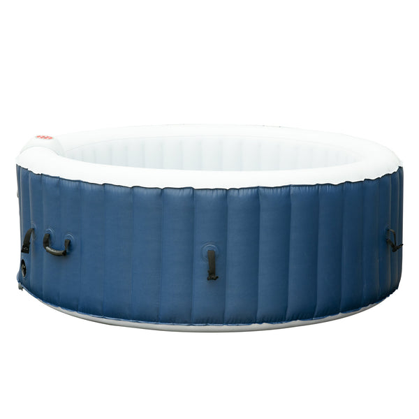Hydromassage-Pool mit Außenheizung, 6 Sitzplätze, 100 Düsen, Ø 208 x 65 cm, Weiß und Blau acquista