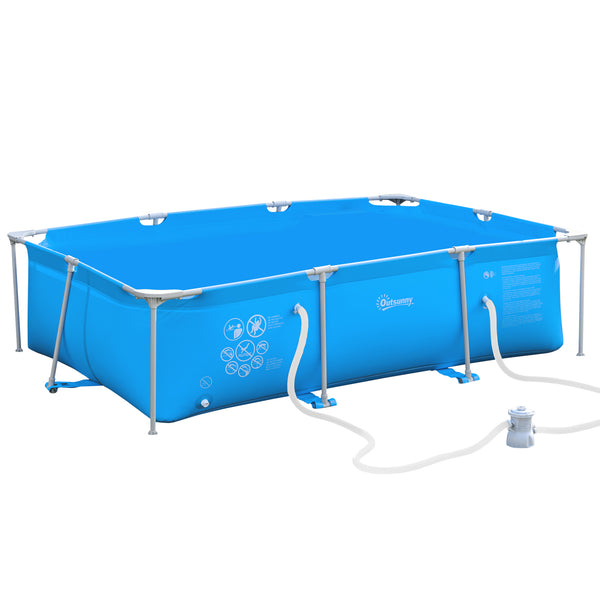 sconto Freistehender oberirdischer Pool 291 x 190 x 75 cm mit Filter und blauem Ventil