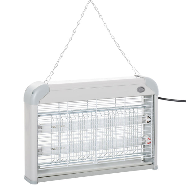 sconto Elektrisches Moskitonetz 2 weiße und graue 20-W-LED-Lampen