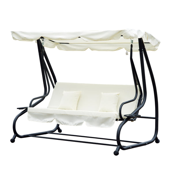 3-Sitzer-Gartenschaukel mit verstellbarer Rückenlehne und Kissen prezzo