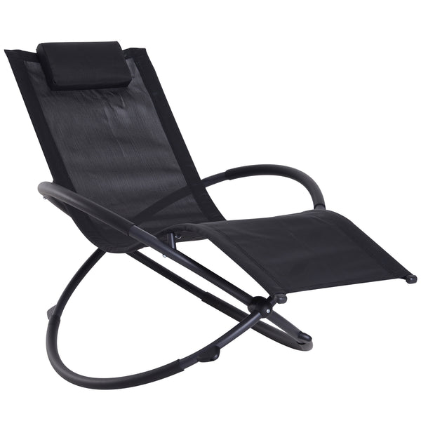 Moderner Gartenschaukelstuhl aus schwarzem Textilene 154x80x84 cm online