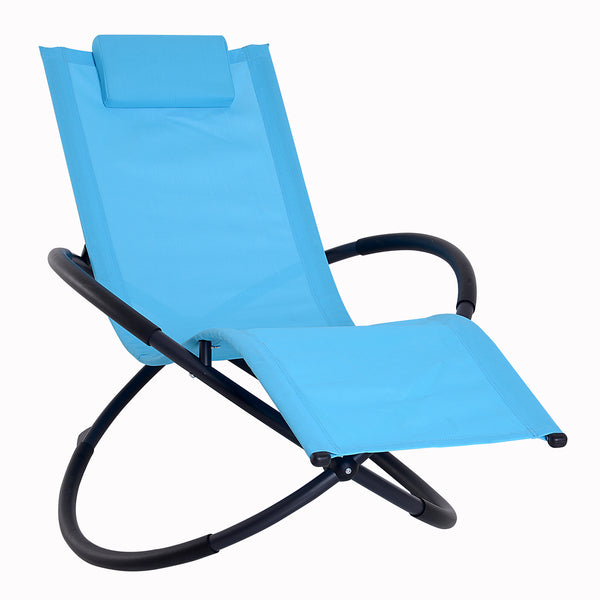 Moderner Gartenschaukelstuhl aus blauem Textilene 154x80x84 cm online