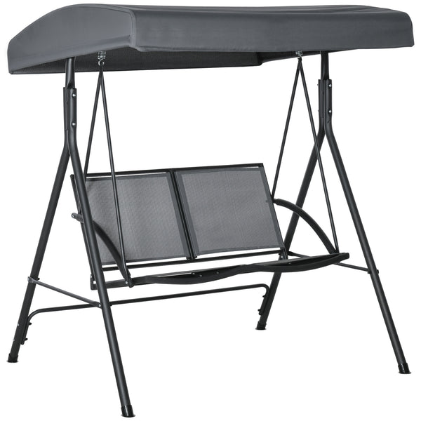 2-Sitzer-Schaukelstuhl 140 x 118 x 162 cm aus Stahl und grauem Polyester sconto