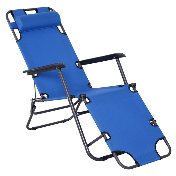 Klappbarer Liegestuhl 135 x 60 x 89 cm aus blauem Oxford-Stoff acquista