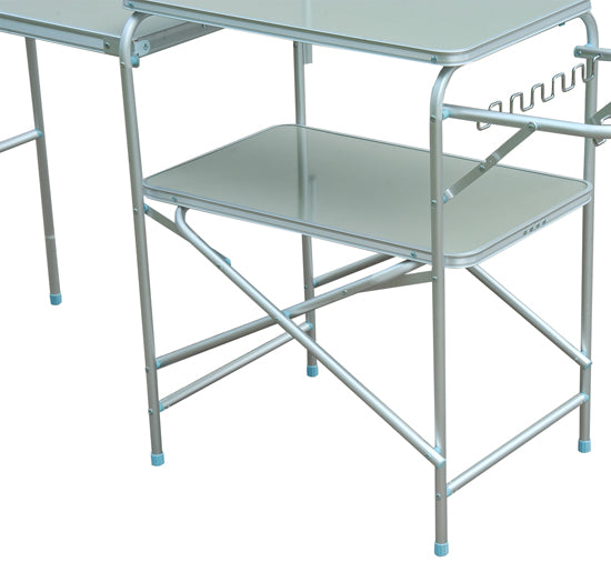 Tavolino da Campeggio Picnic Pieghevole in Alluminio 154.5x40.5x82 cm -10