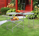 Tavolino da Campeggio Picnic Pieghevole in Alluminio 154.5x40.5x82 cm -2