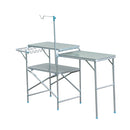 Tavolino da Campeggio Picnic Pieghevole in Alluminio 154.5x40.5x82 cm -7