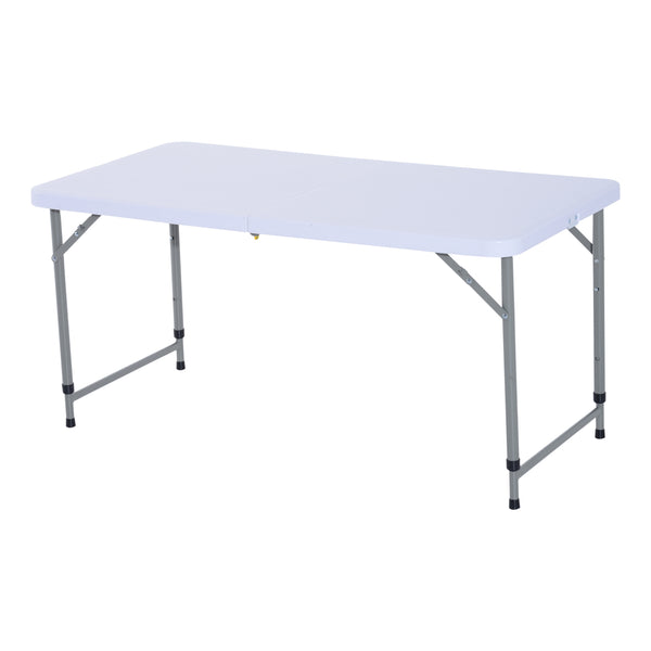 Camping-Picknicktisch faltbar in weißem Polyethylenkoffer 122x61x59 / 74 cm acquista