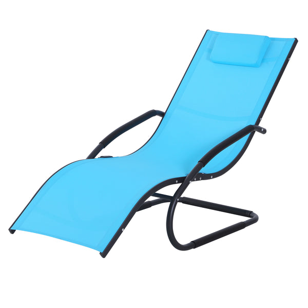 online Gartenliegestuhl für den Außenbereich, ergonomisches Design, abnehmbare Kopfstütze, hellblau, 150 x 63 x 89 cm