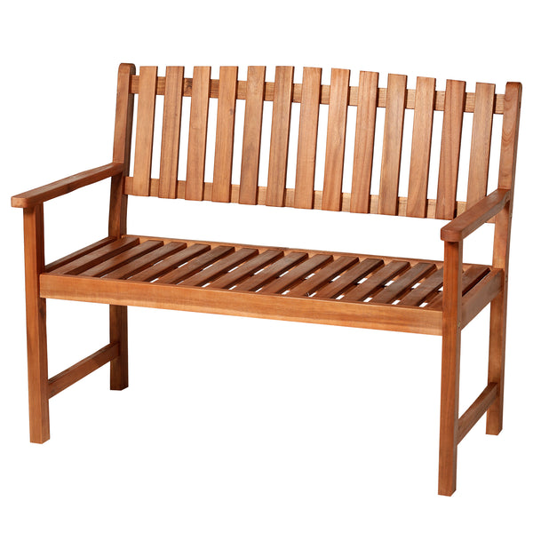 sconto 2-Sitzer-Terrassengartenbank aus braunem Holz 120 x 65 x 91,5 cm