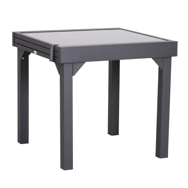 sconto Ausziehbarer Tisch für Haus und Garten Schwarz 160x80x75 cm